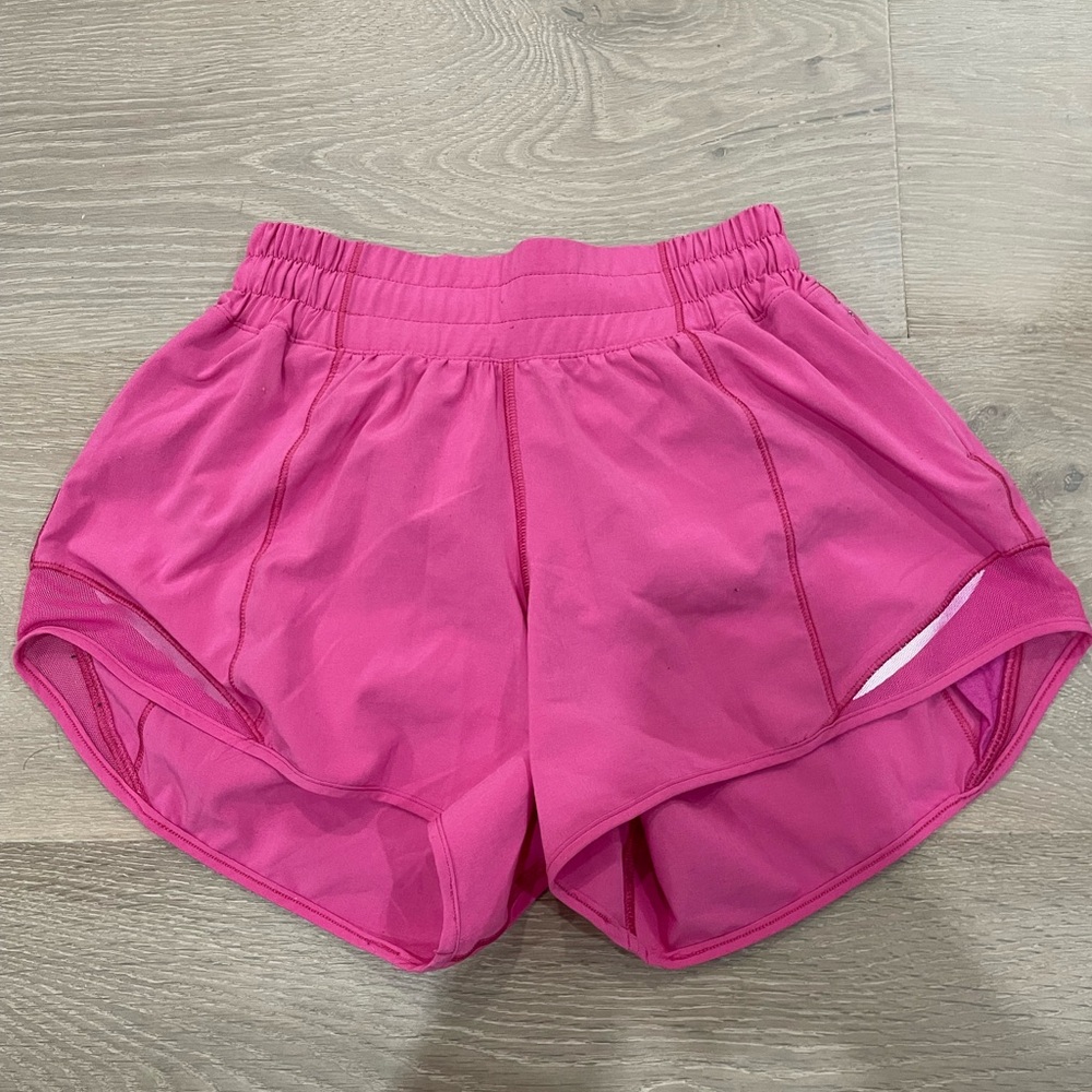 Size 2 Lululemon Athletica Pink Athletic Shorts | Hotty Hot | 4 inch